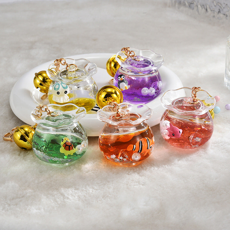 Wholesale Acrylic Oiled Quicksand Marine Animal Keychain